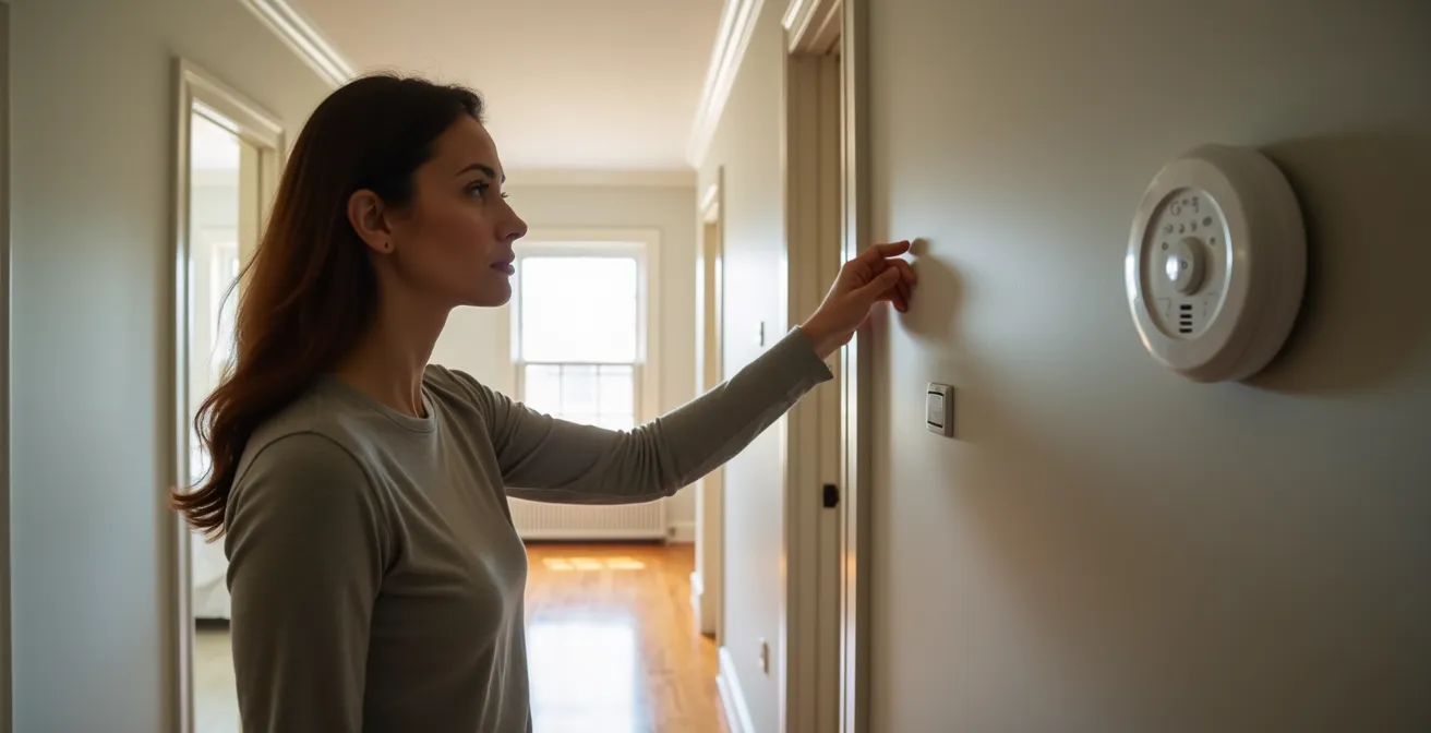 Installation stratégique d'un détecteur de monoxyde de carbone près d'une chambre dans une maison québécoise