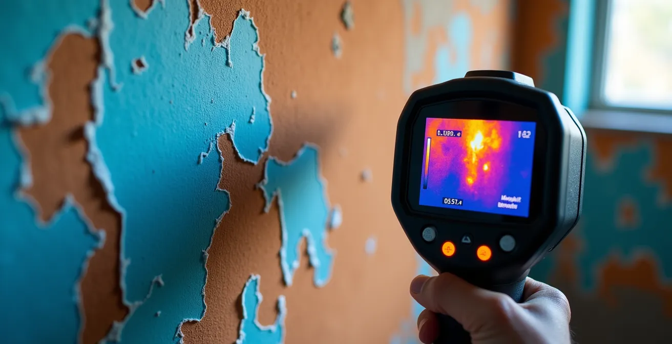 Utilisation d'une caméra thermique pour détecter les pertes de chaleur dans les murs