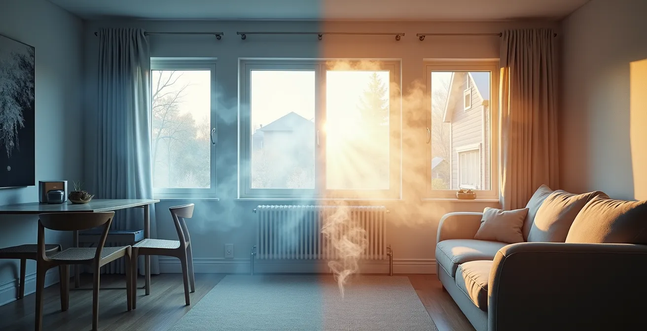Système de ventilation avec échangeur d'air dans une maison montréalaise rénovée montrant le flux d'air
